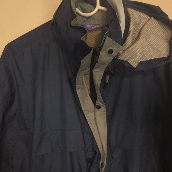 Silver Squall Long Windbreaker Outfit Size 5l Priced To Sell - Picture 2 of 9